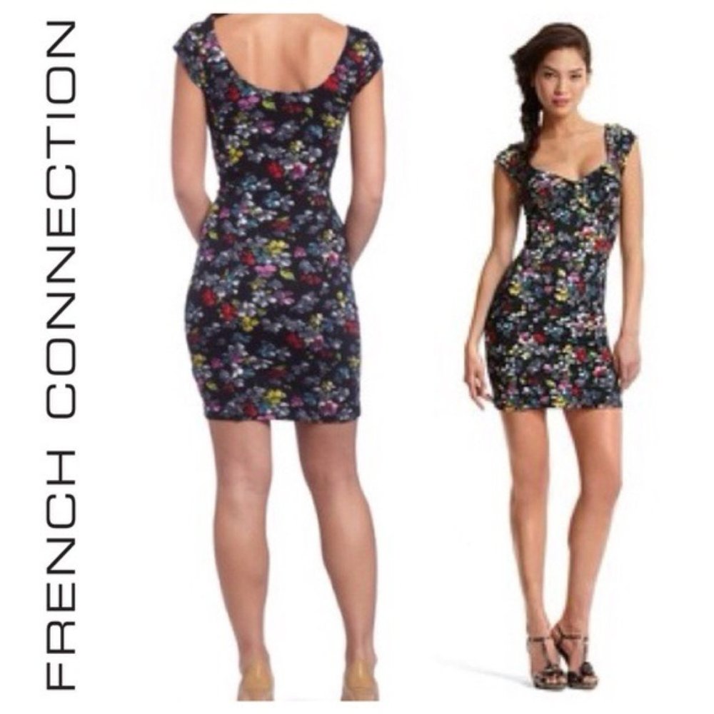 French Connection Floral Print Bodycon Dress